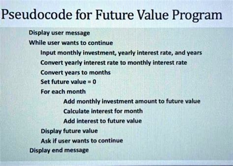Image result for Pseudocode Loop Interest Rate