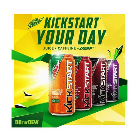 Mountain Dew Kickstart Energizing Orange Citrus Refreshing Drinks 16 Oz ...