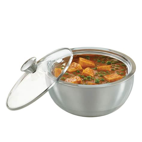 Buy Borosil Stainless Steel Solid Curry Server - 500 ml, 1 Piece ...
