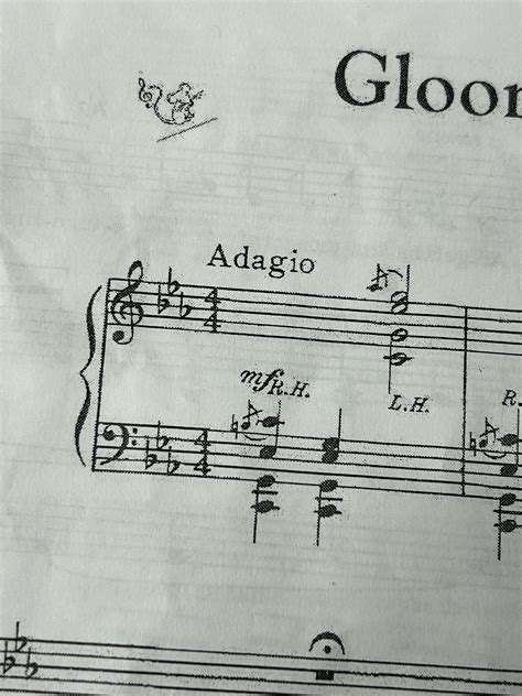 My choir music sheet had a mouse with a music note on it : r ...