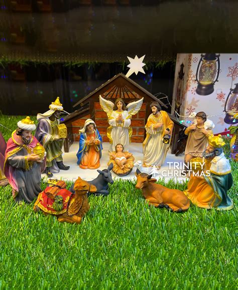 Christmas Nativity Crib Set of 12 Pieces - 5" Inches - Trinity Christmas