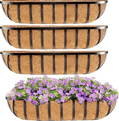 HFHOME 4 Pcs 24 Window Box Deck Railing Planter with India | Ubuy