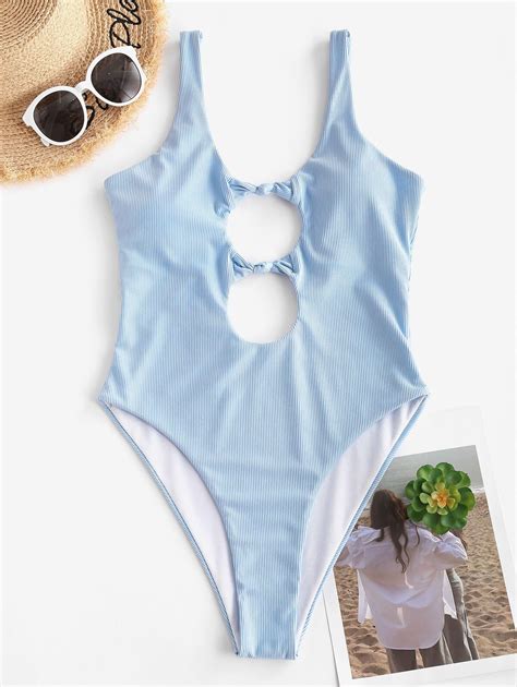 ZAFUL Front Knot Cutout Backless One-piece Swimsui... – Grandado