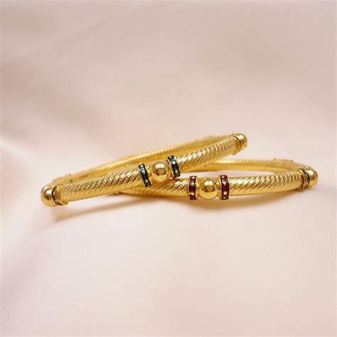 Buy VividPipe Gold Bangles 22 KT yellow gold (25.5 gm). | Online By ...