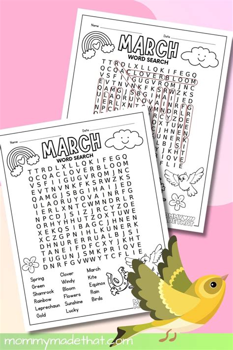 March Word Search (Free Printable)