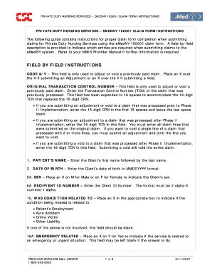 Fillable Online emedny cms 1500 for private duty form Fax Email Print ...