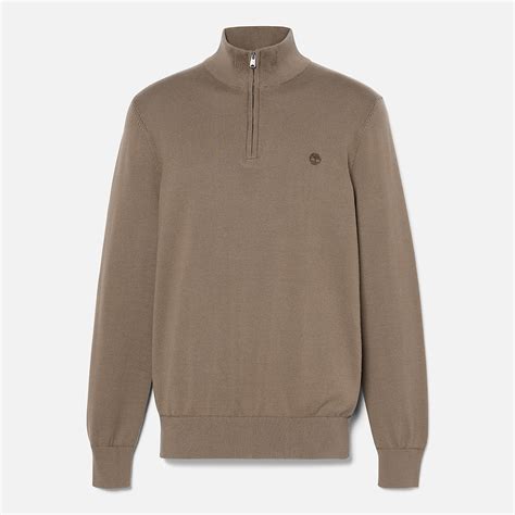 Williams River Quarter Zip Jumper for Men in Brown