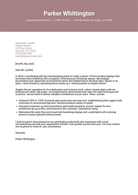 Retail Sales Associate Cover Letter Examples and Templates for 2025 - ResumeBuilder.com