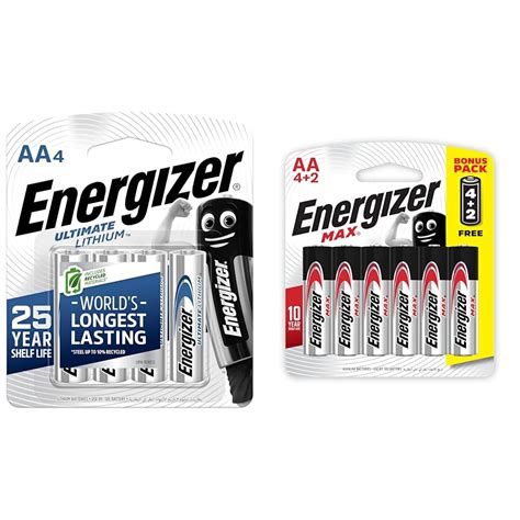 Energizer Ultimate Lithium Longest Lasting Batteries, Pack of 4 (AA ...