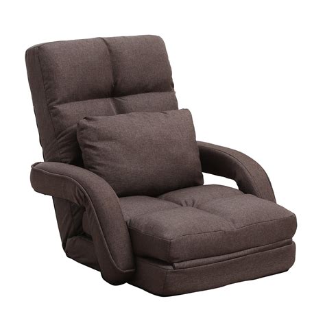 FLOGUOR Floor Chair with Armrest and Pillow Folding Chaise Lounge Sofa ...