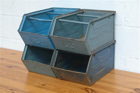 Vintage Medium Size Enameled Metal Hefty Utility Bins For Sale at ...
