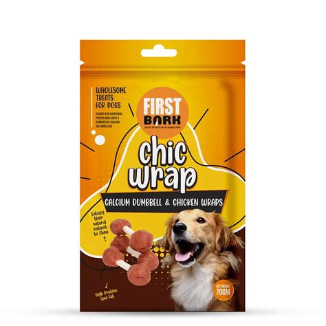 First Bark Calcium Dumbbell Chicken Wrap Dog Treat - 70g | Zigly