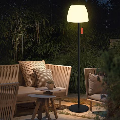 Qnkaa Outdoor Floor Lamp Solar Outdoor Lamps for Patio Waterproof ...