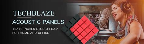 TECHBLAZE Sound Absorber for Room Black & Red Turbo Sound Proof Panels ...
