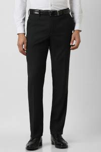 VAN HEUSEN Slim Fit Men Black Trousers - Buy VAN HEUSEN Slim Fit Men ...