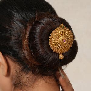 Stunning gold plated round phool choti - smarsjewelrys
