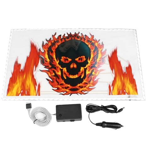 ELECTROPRIME Car Flame Skull Print Sound Music Activated Equalizer ...