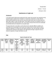 Image result for Interference of Light Lab Report