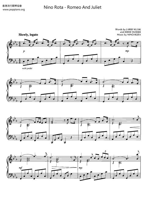 Nino Rota-Romeo And Juliet Sheet Music pdf, -ロミオとジュリエット 악보 - Free Score ...
