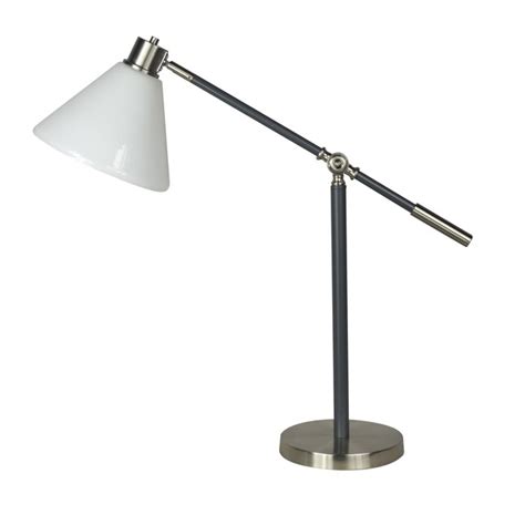 Scott Living 27-in Gray/Brushed Nickel Pharmacy Table Lamp with Glass ...