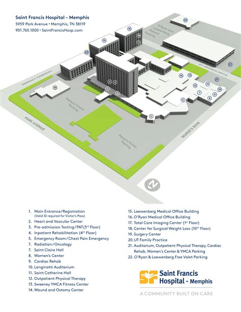 Saint Francis Hospital Memphis Hospital Map (2020 - 2012) - All Maps