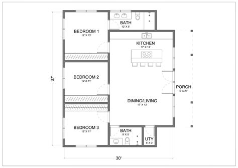 Single Story Small House Floor Plans