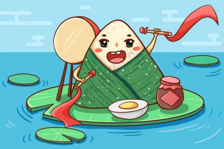端午节快到了吃粽子啦插画图片-千库网