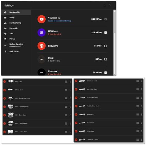 HBO Max & Cinemax add-ons & channel listings : youtubetv