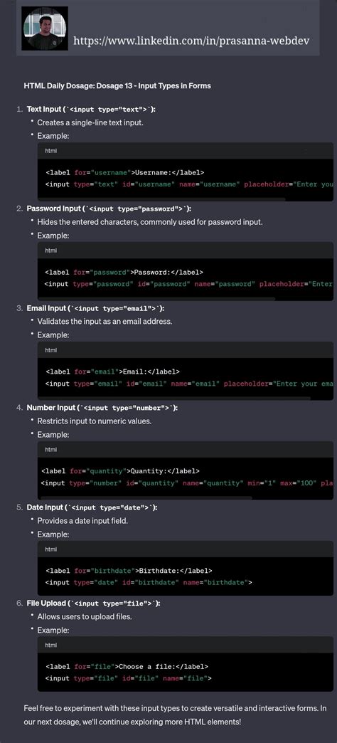 Image result for HTML Input Types