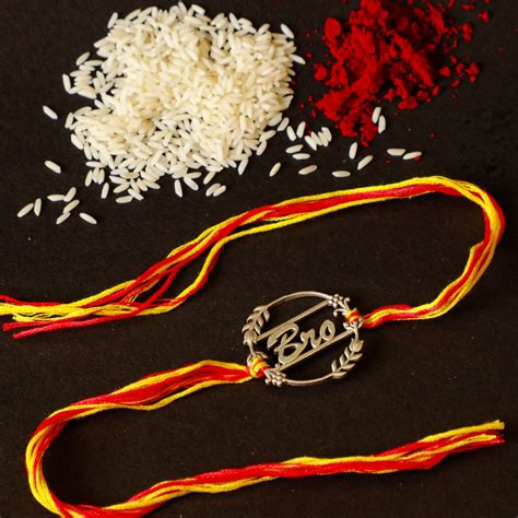 925 Silver Flower Bro Rakhi - 4117
