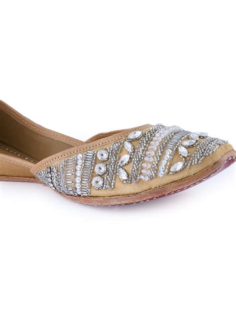 Shop Rocia By Regal Gold Women Diamond Embellished Juttis Online