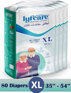 lyfcare Pull-Up Pants | Waist Size (35-54 Inch) Adult Diapers - XL ...