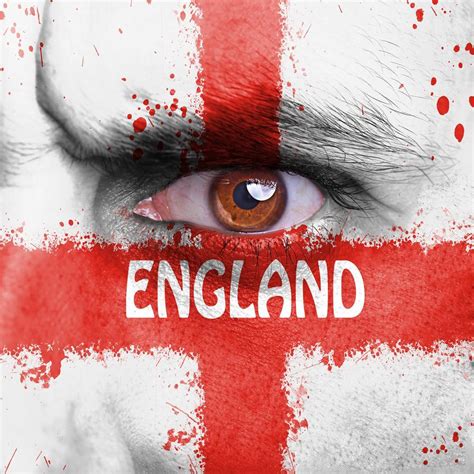 England Flag Painted On Angry Man Face Canvas Painting Synthetic Frame ...