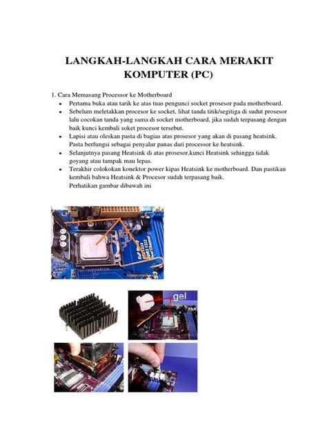 Image result for Tutorial Merakit Komputer