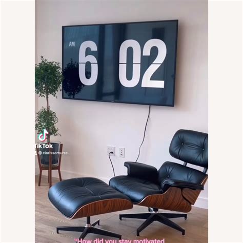 Eames Dupe Leather Swivel Accent Chair - AptDeco