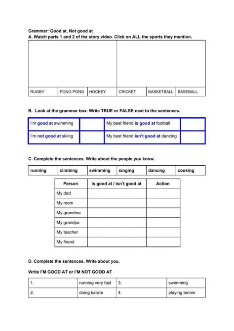 Be Good at Worksheet 的图像结果