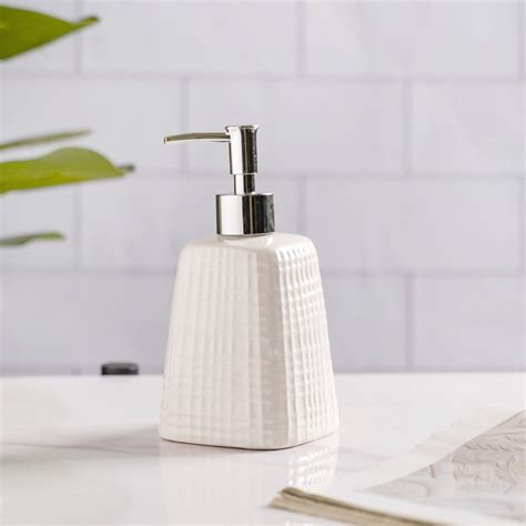 Geometric Ceramic Pump Dispenser White 7 Inch Online - Premium ...