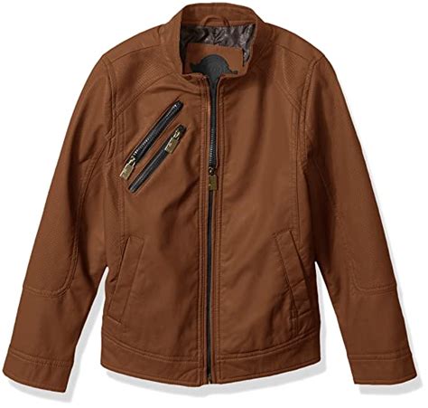 Buy Urban Republic Boys' Faux Leather Perforatted Insert Jacket at ...