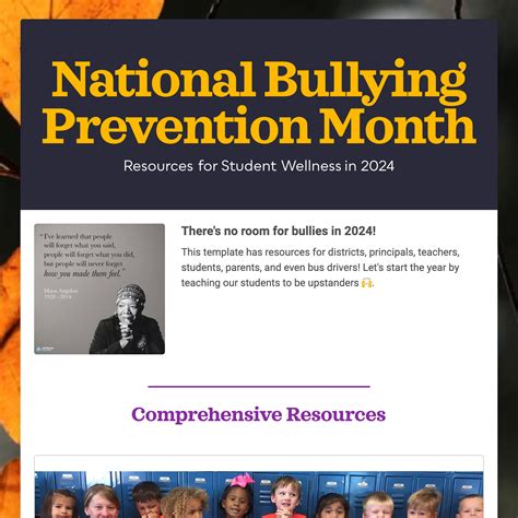 National Bullying Prevention Month - Smore
