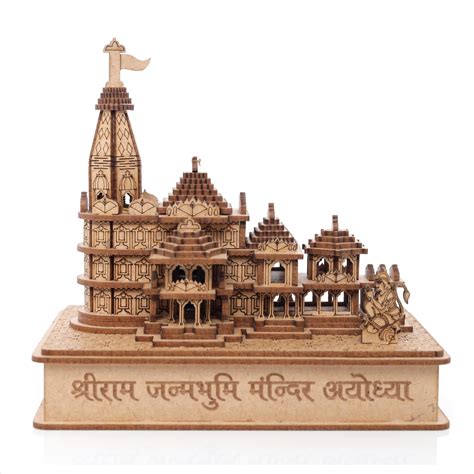 Buy LASER ART Handcrafted Wooden Architectural Model of Shree Ram ...