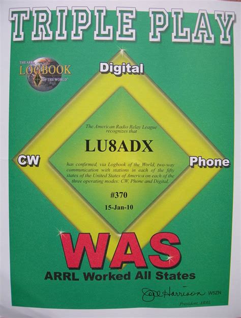 ARRL TRIPLE PLAY AWARD - INTEGRANTES DXXE