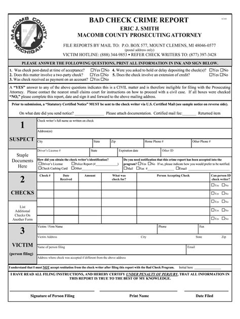 2005-2026 Form MI Bad Check Crime Report - Blank Fillable Template ...