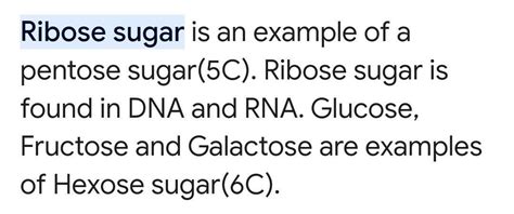 Pentose sugar examples - Brainly.in