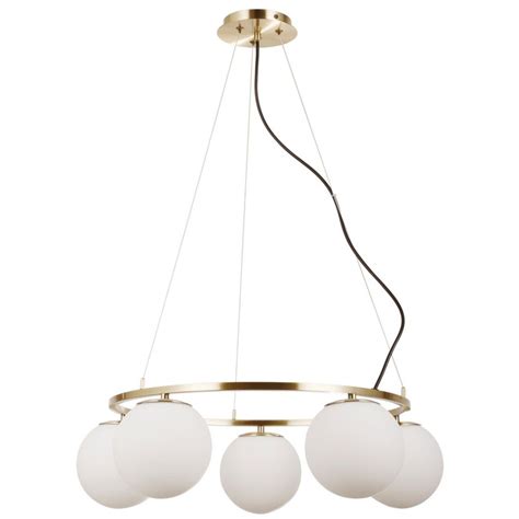 Wisząca lampa Larosa PND-33453-5-ABR Italux kule balls białe antyczny ...