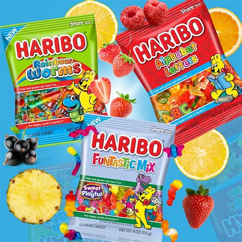 Buy Haribo Alphabet Letter, Rainbow Worms, and Funtastic Mix, Themed ...