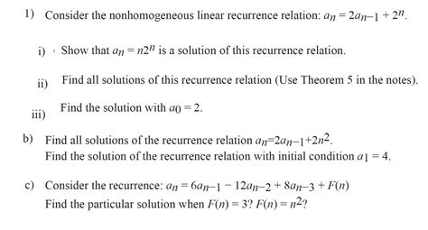 Image result for Homogeneous and Non Homogeneous Recurrence Relation Questions