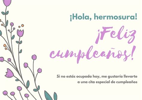 Plantillas De Tarjetas De Cumplea os Para Mujer Esta tarjeta se mide 10 ...