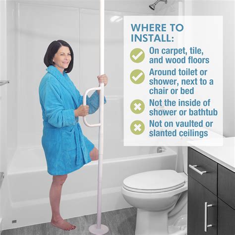 Able Life Universal Floor To Ceiling Grab Bar | Shelly Lighting