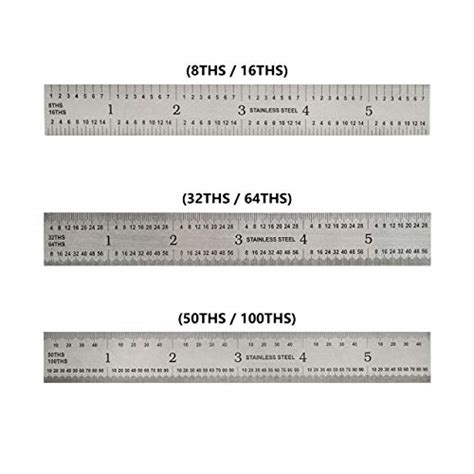 Big Horn 19589 6-Inch Precision 16R Rigid Stainless-Steel Ruler - (1/50 ...