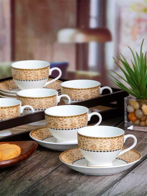 Buy Sonaki Bone China Coffee/Tea Cup & Saucer (Set of 6pcs Cup & 6pcs ...